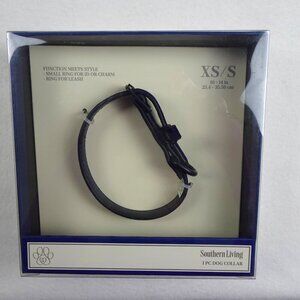 Southern Living Faux Leather Dog Collar Size XS / SMALL Blue Adjustable
